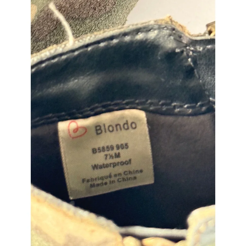 Blondo Waterproof Camo Suede Ankle Boots Green‎ Brown B5859 7.5M